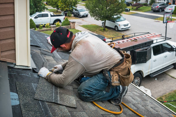 Professional Hail Damage Roof Repair technician working in Bechtelsville, PA